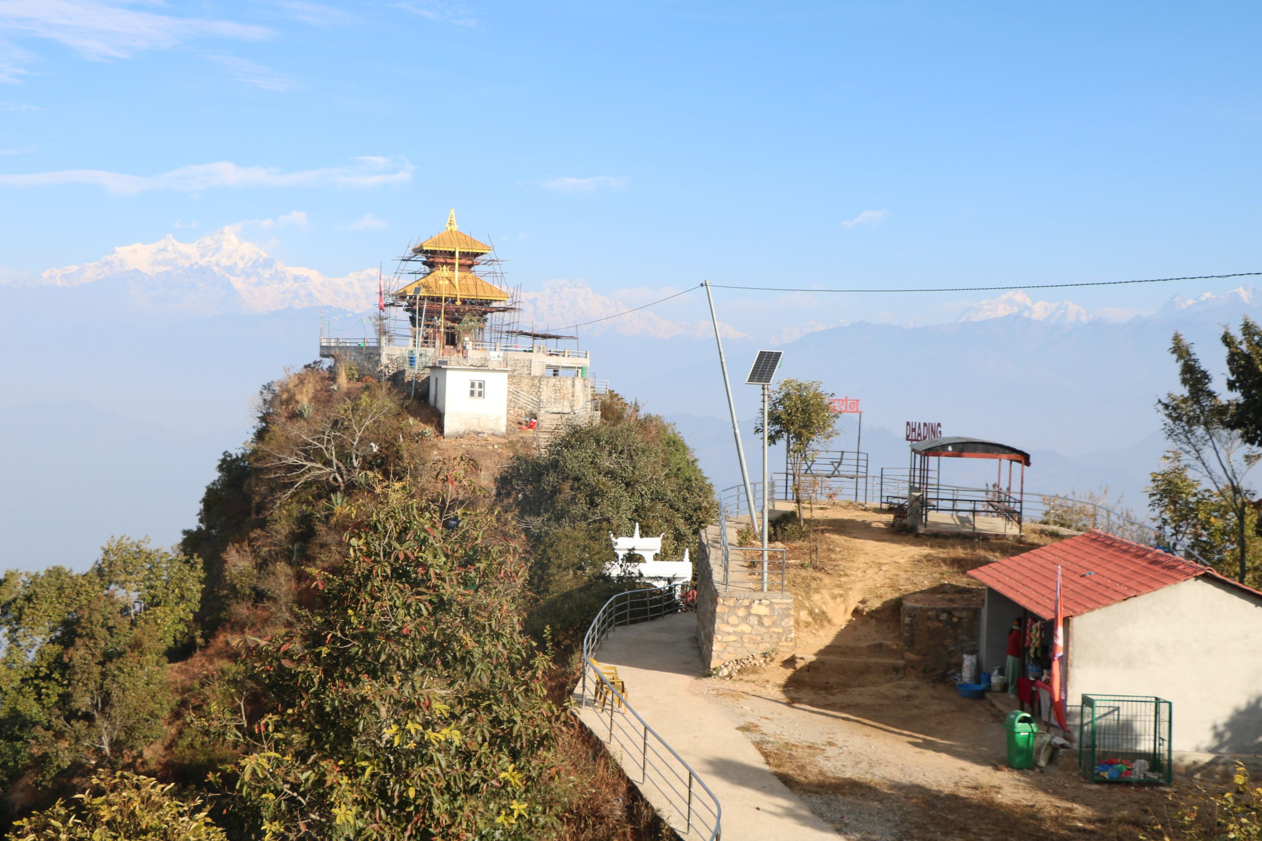 पहाडको चुचुरामा धादिङको ऐतिहासिक भैरवी मन्दिर